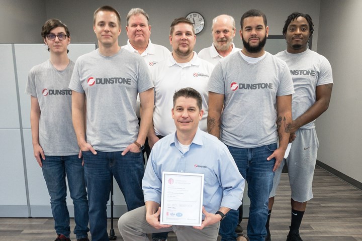 Dunstone Co. shows off its ISO 9001/2015 certification