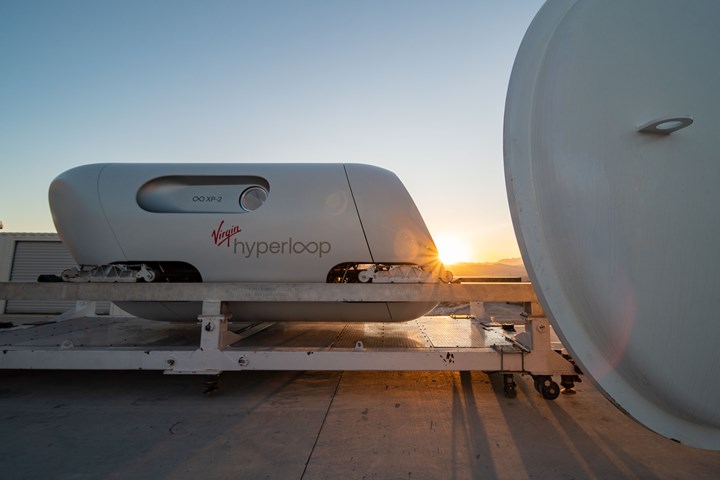 Virgin Hyperloop test pod for passenger travel demonstrations