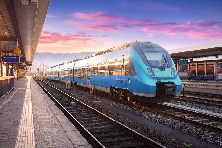 Stock image of a commuter train