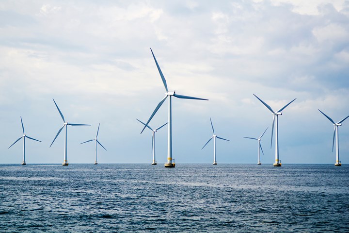 Offshore wind stock image.