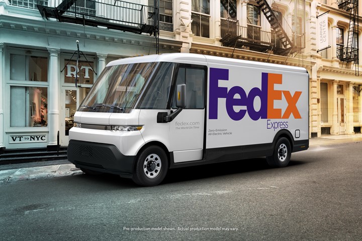 FedEx electric delivery vehicle from General Motors