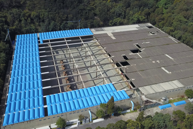 Soling composite covers for Bogotá Casablanca tank, aerial view