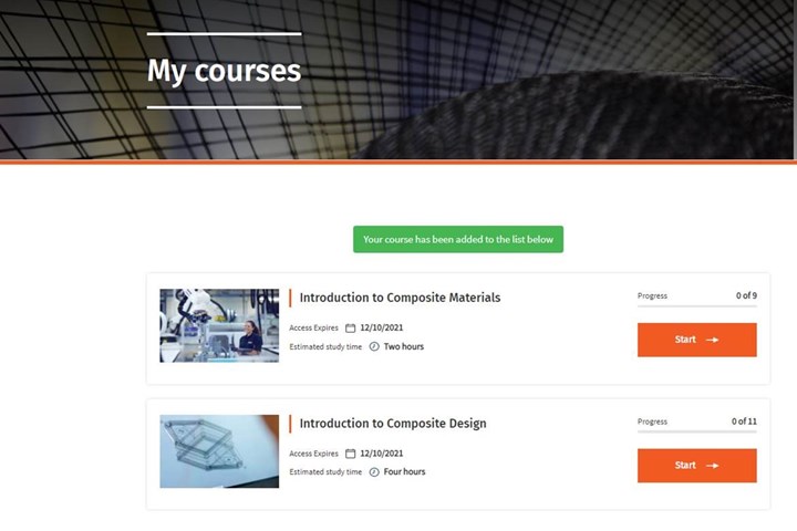 NCC online course platform page.