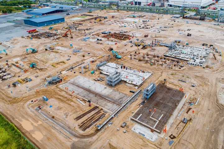 Arkema's Singapore-based facility under construction.
