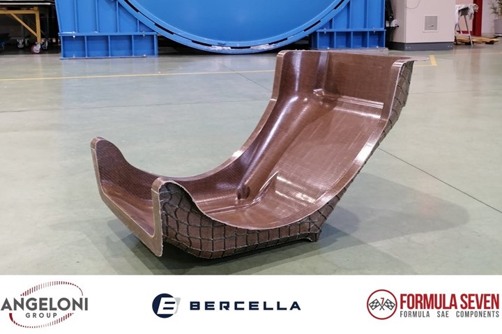 Bercella and Formula Seven flax fiber racing seat.