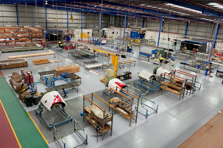 Quickstep Aerospace Services' shop floor at facility.