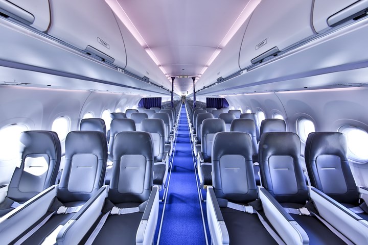 Lufthansa Airbus A320neo aircraft Airspace cabin.