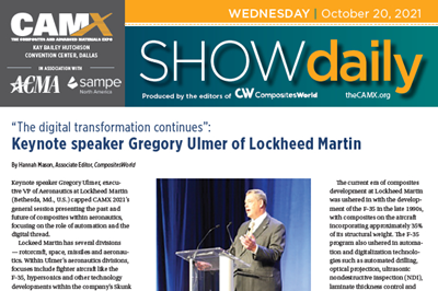 Download today's news from CAMX 2021: Wednesday, Oct. 20