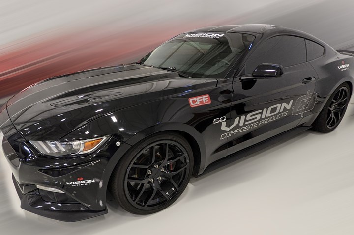 Vision Composite Products racecar with carbon fiber forged wheels.