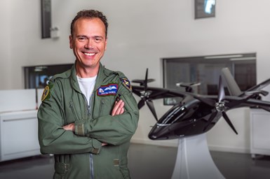 Justin “Jif” Paines, chief testing pilot for Vertical Aerospace.