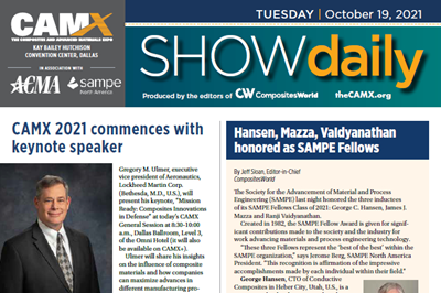 Download today's news from CAMX 2021: Tuesday, Oct. 19