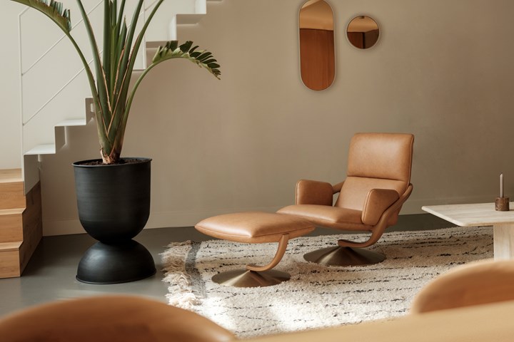 Mishima carbon fiber lounge chair and ottoman.
