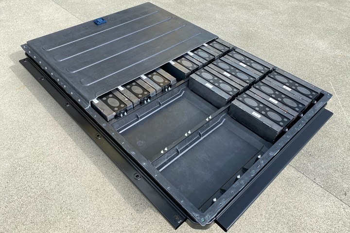 multimaterial electric vehicle battery enclosure demonstrator from Continental Structural Plastics