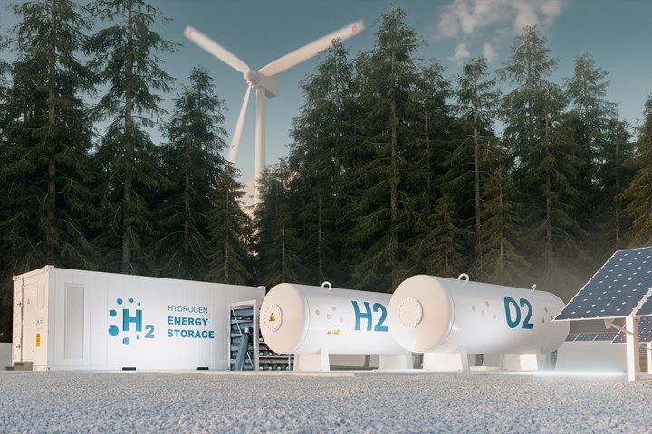 Green hydrogen stock image.