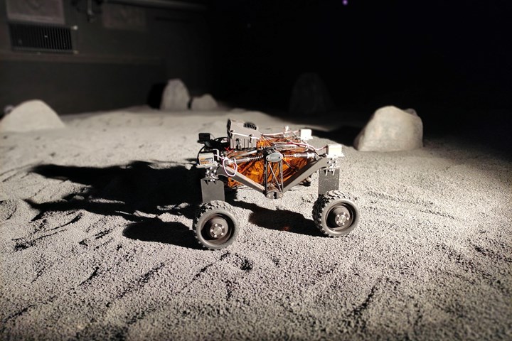 lunar rover with Anisoprint 3D-printed composite suspension