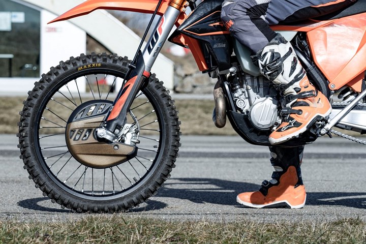 Motocross bike using the composite brake cover.