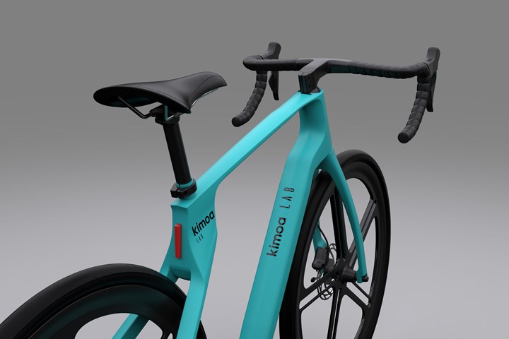 Kimoa 3D-printed carbon fiber e-bike in the shade green.