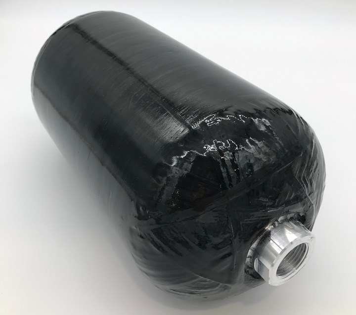 Hydrogen pressure vessel made from reclaimed carbon fiber.