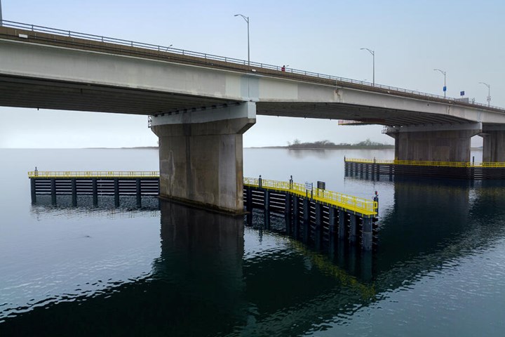 StormStrong waterfront sheet piles at Cross Bay Veterans Memorial Bridge.