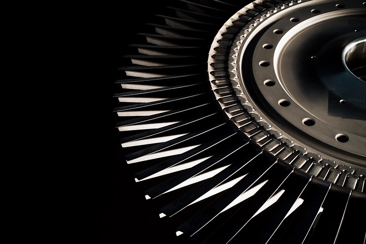 Jet engine turbine.