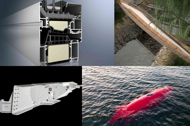(Top left) Schüco, (top right) Anmet, (bottom left) Daher, (bottom right) Dive Technologies.