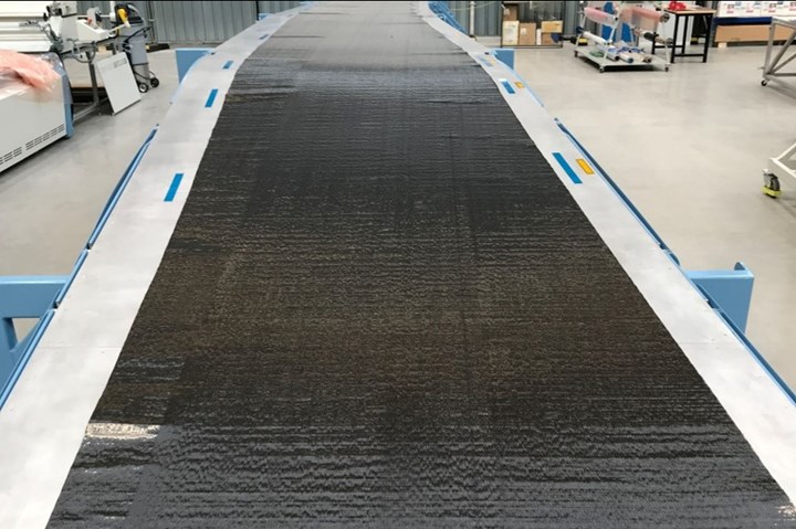 GKN WOT noncrimp fabric cut and laid flat, prior to preforming