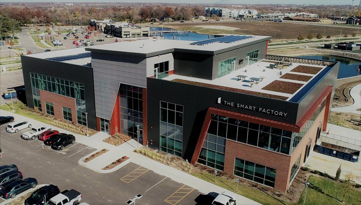 An external aerial view of The Smart Factory @ Wichita building.