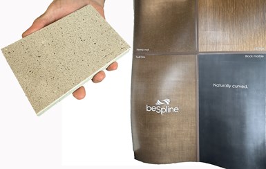 beSpline 3D curved panels with biofiber and stonelike finishes