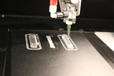 3D-printed continuous fiber reinforced test coupon.