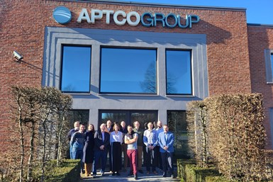 The Aptco team outside of its headquarters.
