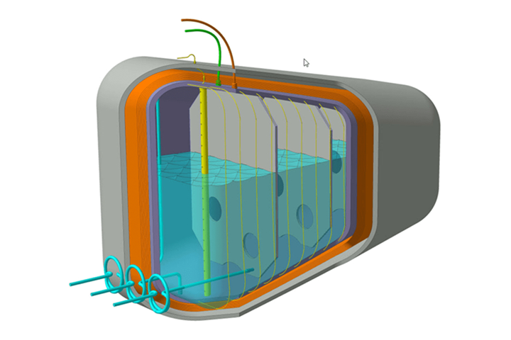 rendering of thermoplastic composite liquid hydrogen tank