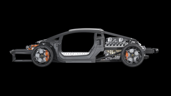 The Lamborghini composite LB744 “monofuselage.”