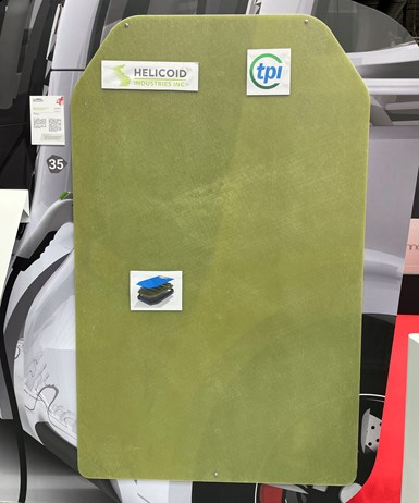 Composite EV protection panel, as showcased at JEC 2023.