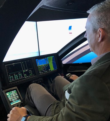 Joby Aviation plant tour, CW editor-in-chief Jeff Sloan and eVTOL flight simulator