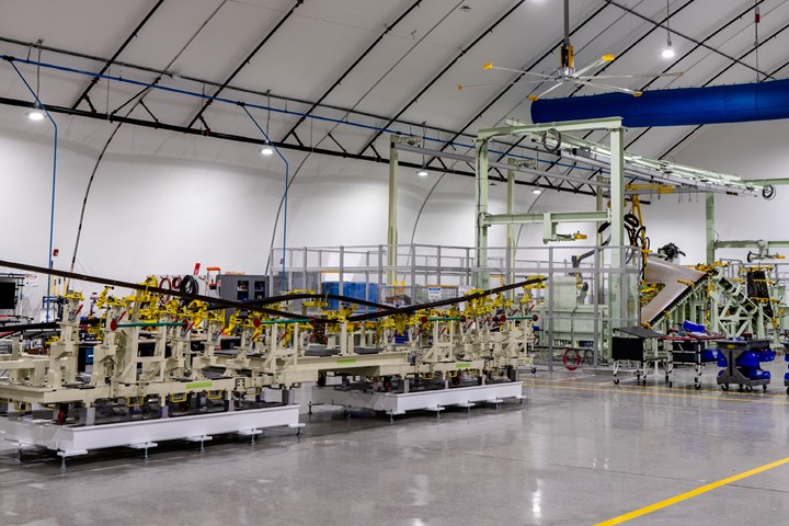 Joby Aviation plant tour, eVTOL module assembly area.