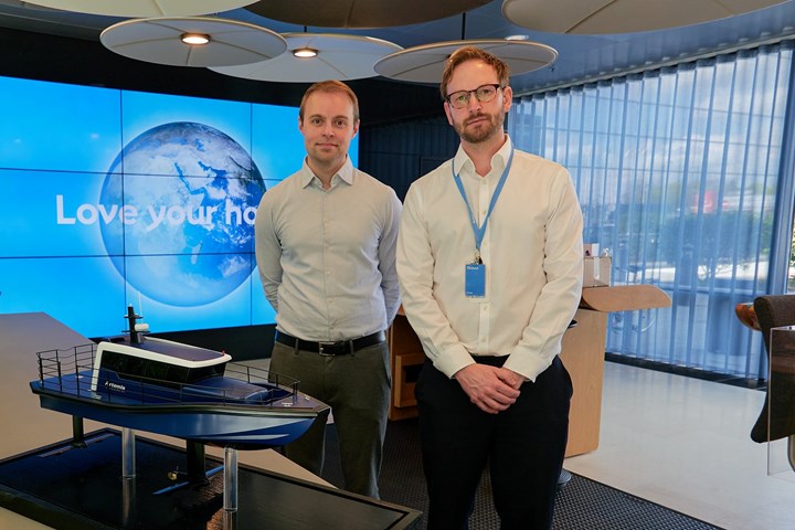 Jesper Holst, senior product owner at Ørsted is pictured with Artemis Technologies’ commercial director, David Tyler.