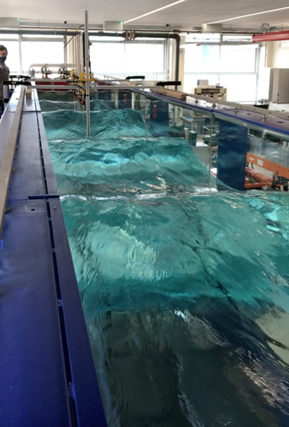 The University of Oxford’s combined current and wave flume for ocean engineering research.