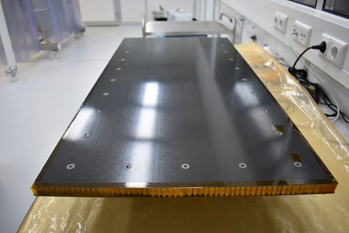 graphene enhanced carbon fiber composite sandwich panel for satellite 