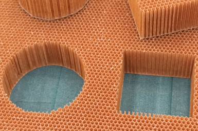 Machined honeycomb core example.