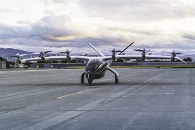 Archer's Midnight eVTOL aircraft at the company's flight test facility in Salinas.