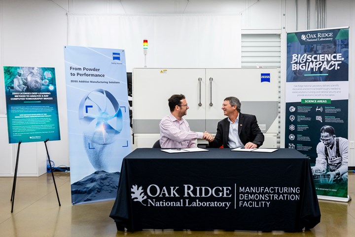 ORNL and Zeiss shake hands.