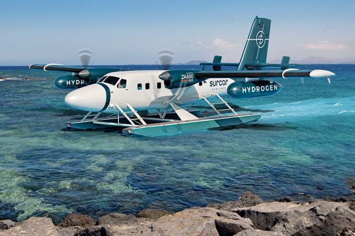 Surcar Airlines Twin Otter seaplane retrofit with ZA600 hydrogen engine