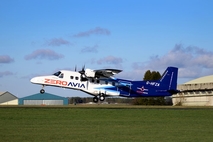 ZeroAvia hydrogen-electric aircraft.