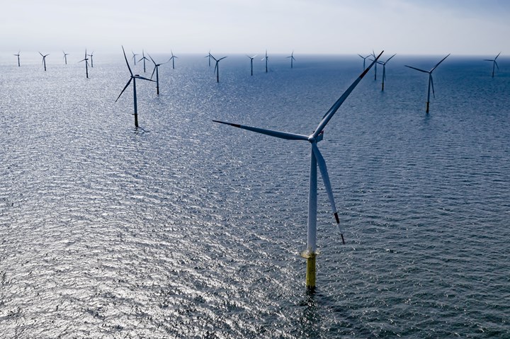 Offshore wind stock image.