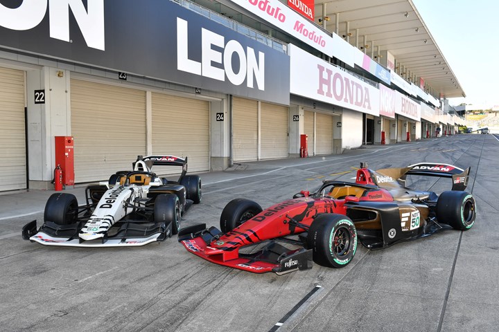 Super Formula and Bcomp SF23 race car test one.