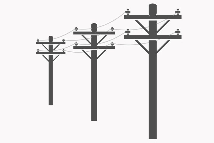 Utility poles illustration.
