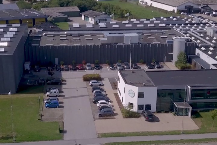 Aerial view of Expo-Net Danmark’s 12,000-square-meter site in Hjørring, Denmark.