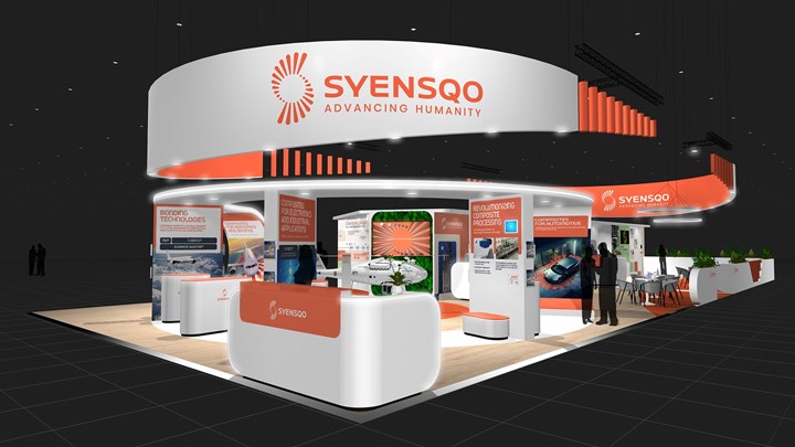 Rendering of Syensqo’s JEC World 2024 booth.