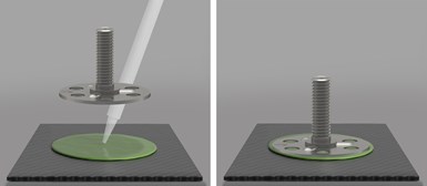 adhesive bonding for fastener installation on composite materials
