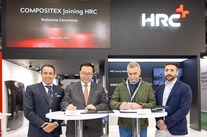 HRC and Compositex sign agreement at JEC 2024.